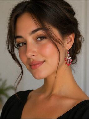 Pink Beaded Dangle Earrings - Elegant Women's Jewelry